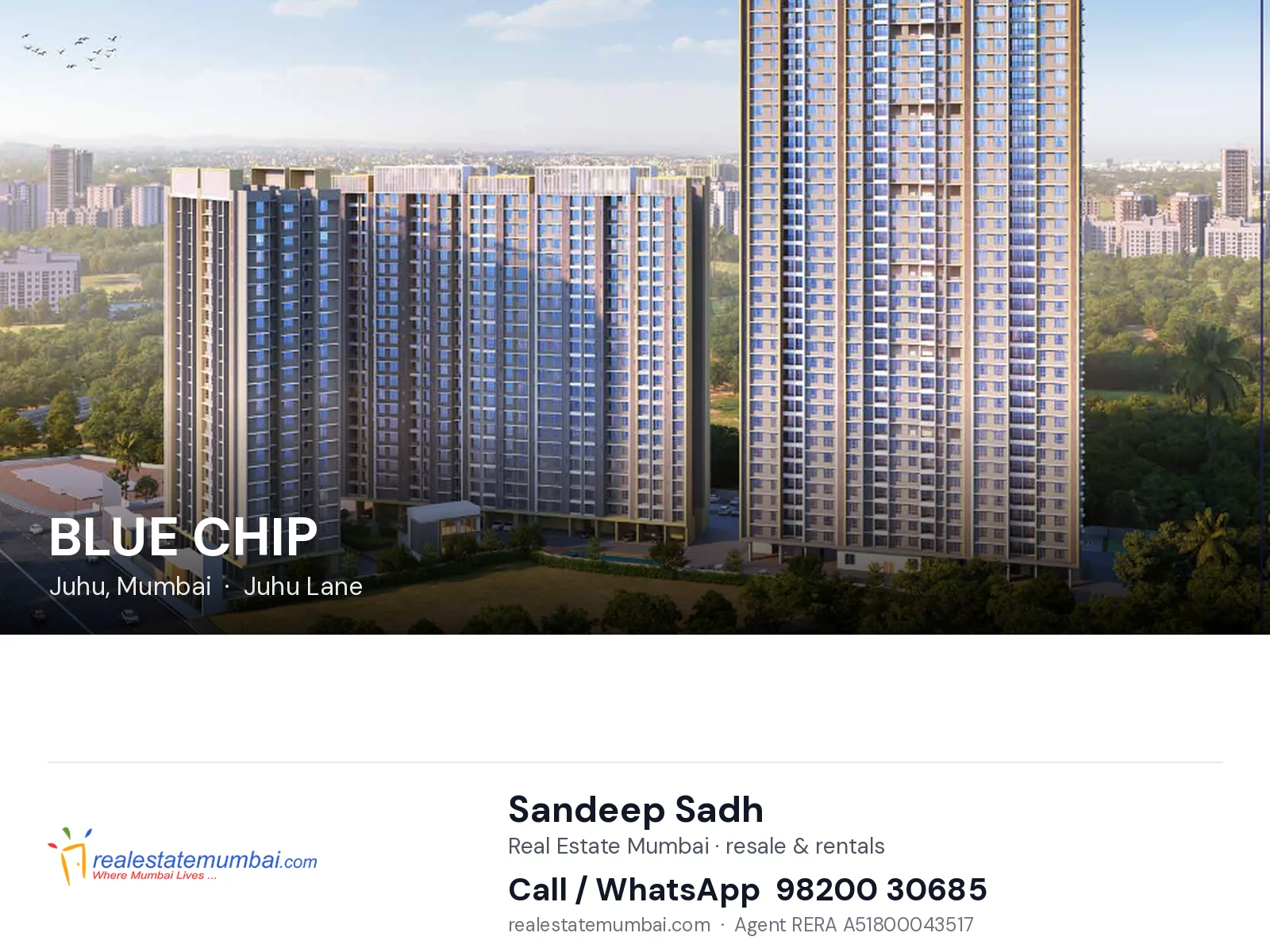 BLUE CHIP, Juhu, Mumbai — flats | Real Estate Mumbai, Sandeep Sadh 98200 30685