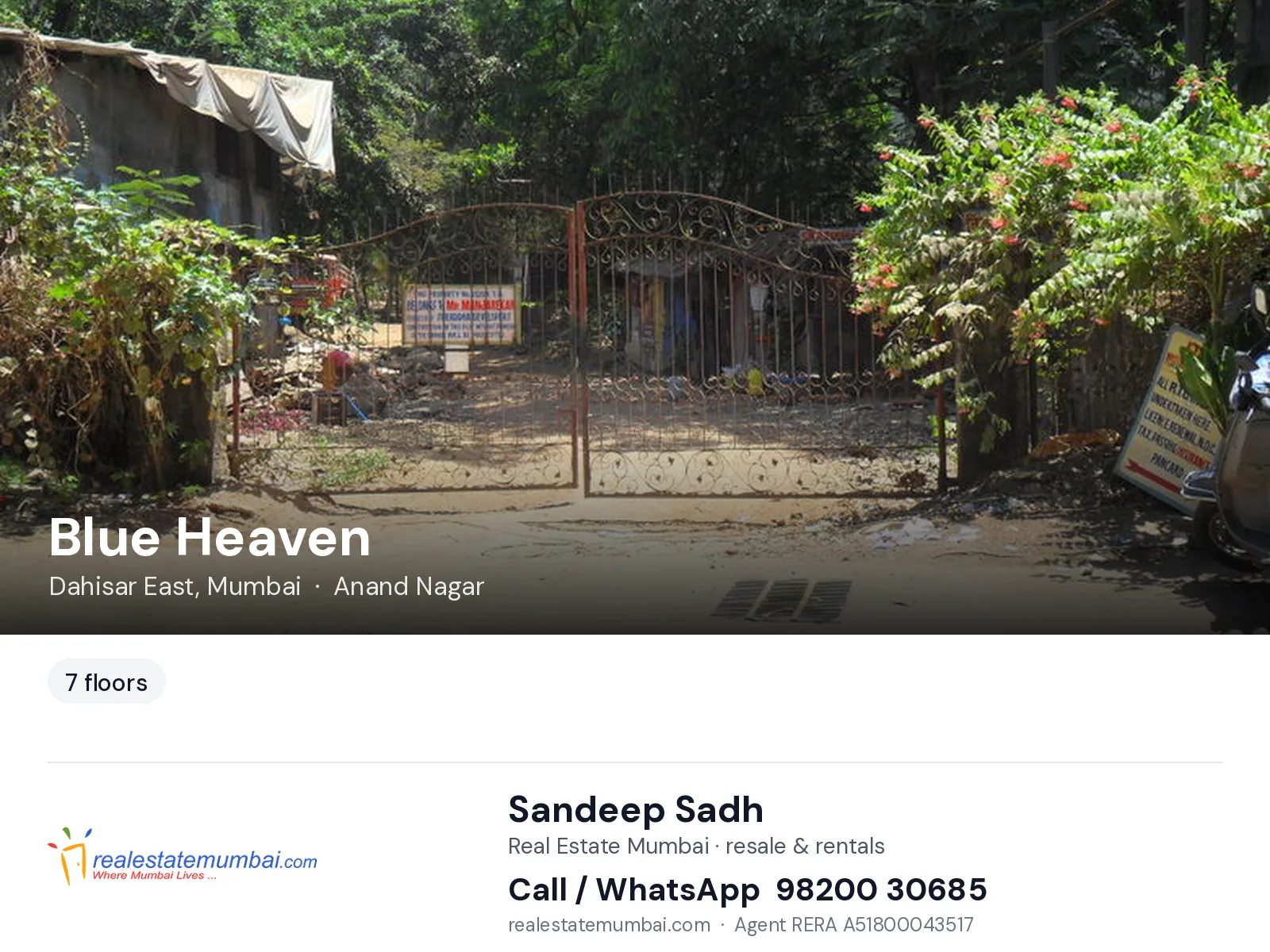 Blue Heaven, Dahisar East, Mumbai — flats | Real Estate Mumbai, Sandeep Sadh 98200 30685