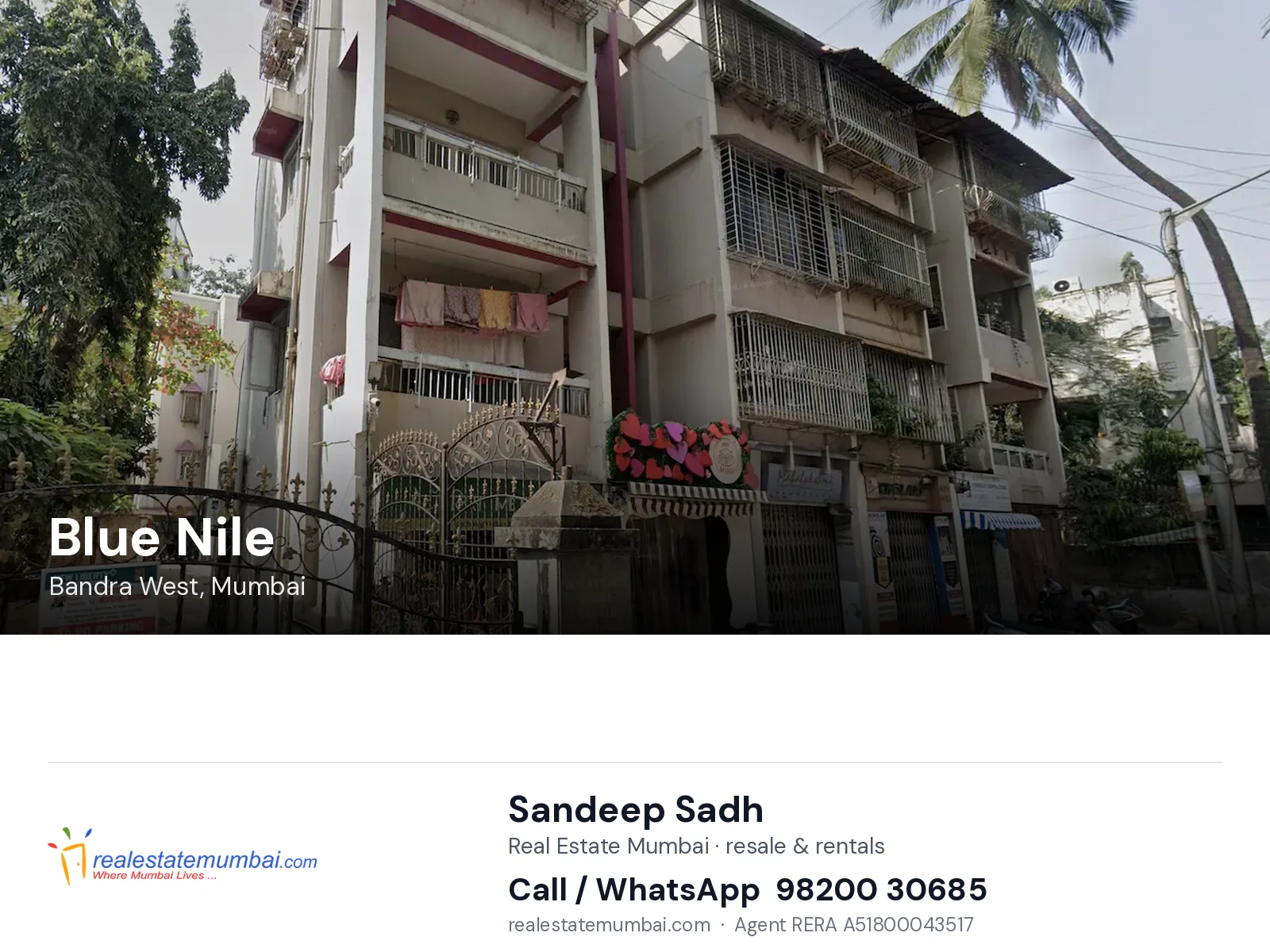 Blue Nile, Bandra West, Mumbai — flats | Real Estate Mumbai, Sandeep Sadh 98200 30685