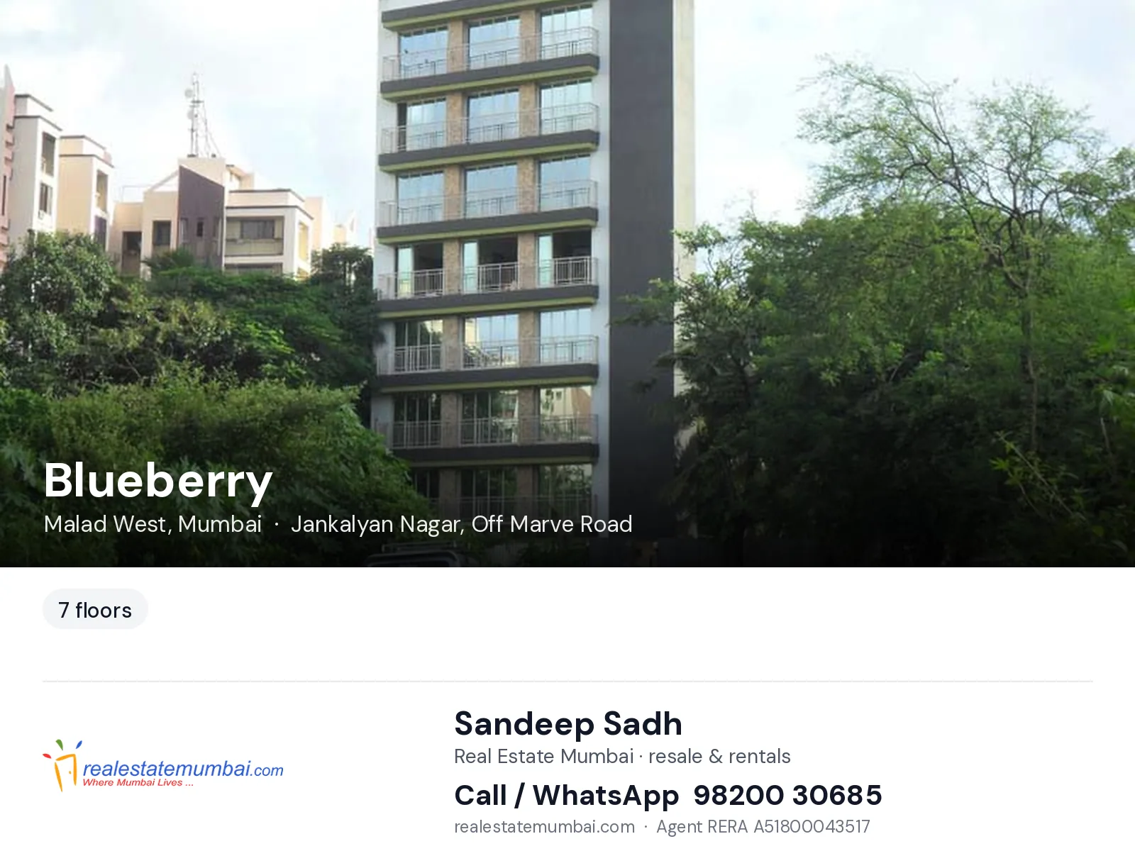 Blueberry, Malad West, Mumbai — flats | Real Estate Mumbai, Sandeep Sadh 98200 30685