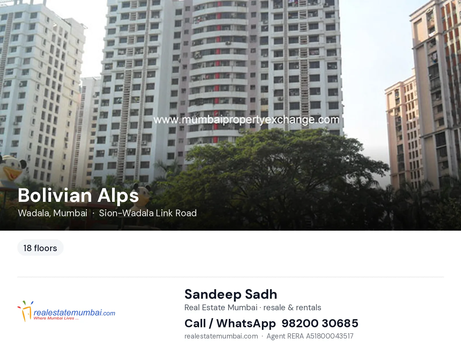 Bolivian Alps, Wadala, Mumbai — flats | Real Estate Mumbai, Sandeep Sadh 98200 30685