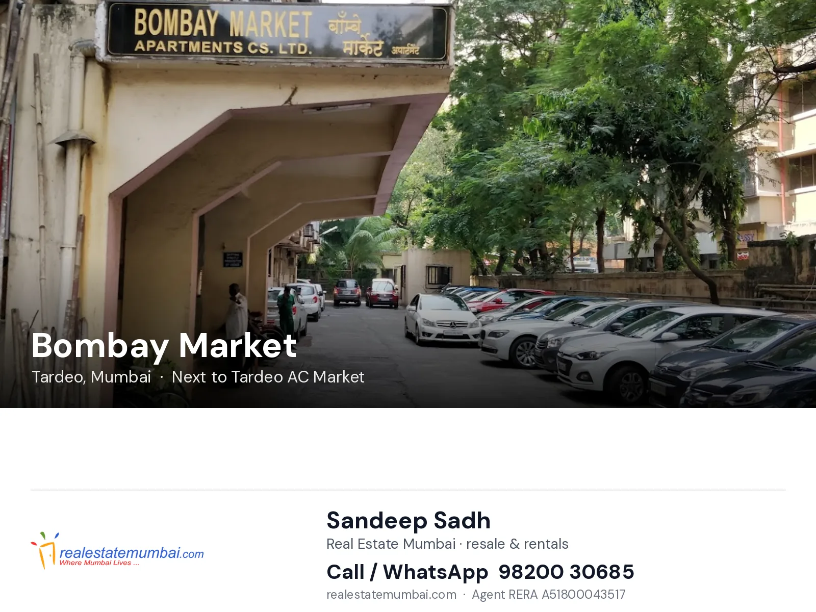 Bombay Market, Tardeo, Mumbai — flats | Real Estate Mumbai, Sandeep Sadh 98200 30685