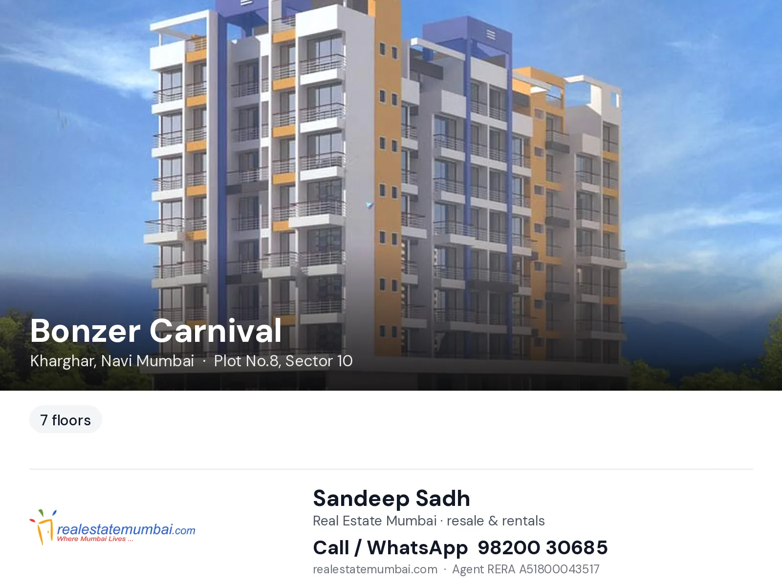 Bonzer Carnival, Kharghar, Navi Mumbai — flats | Real Estate Mumbai, Sandeep Sadh 98200 30685