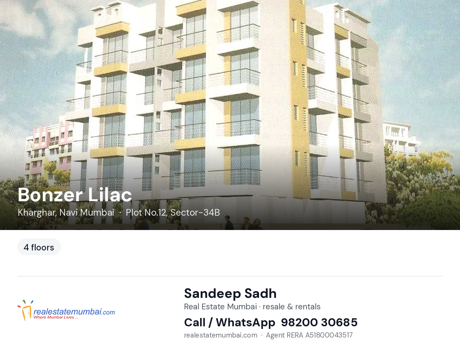 Bonzer Lilac, Kharghar, Navi Mumbai — flats | Real Estate Mumbai, Sandeep Sadh 98200 30685