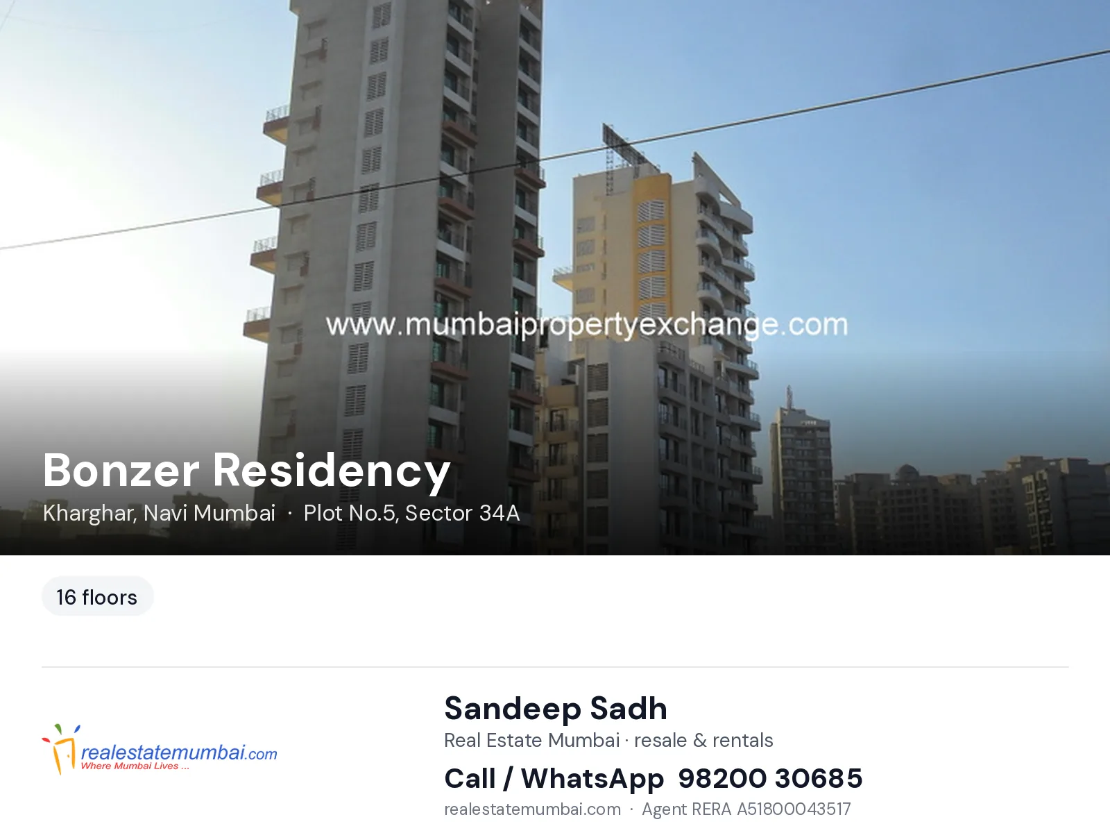 Bonzer Residency, Kharghar, Navi Mumbai — flats | Real Estate Mumbai, Sandeep Sadh 98200 30685