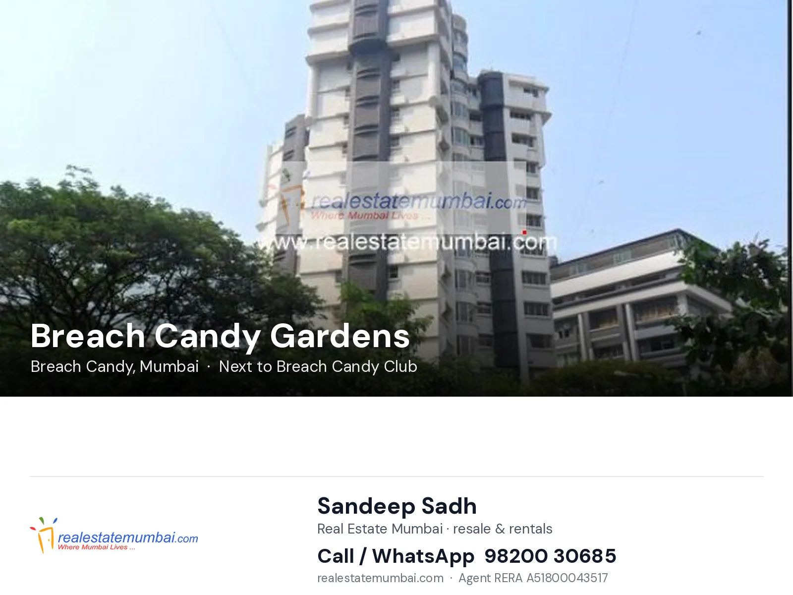 Breach Candy Gardens, Breach Candy, Mumbai — flats | Real Estate Mumbai, Sandeep Sadh 98200 30685