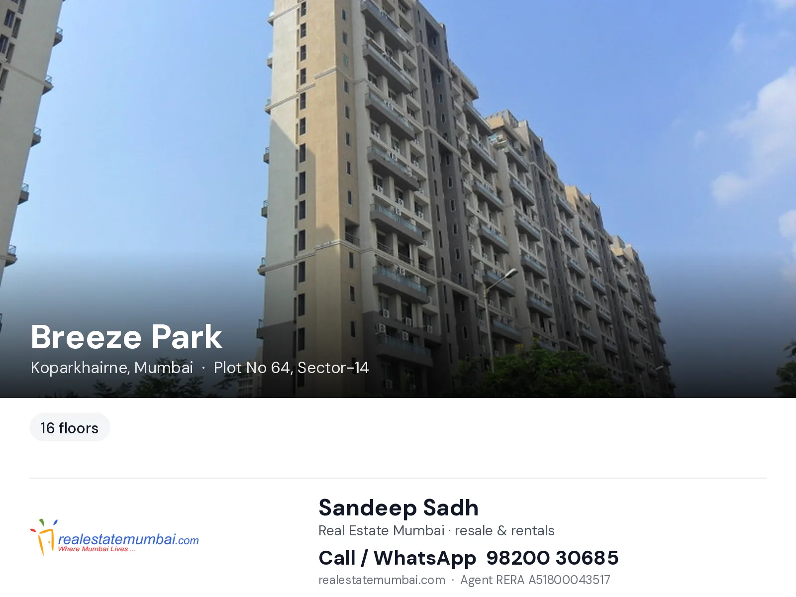 Breeze Park, Koparkhairne, Mumbai — flats | Real Estate Mumbai, Sandeep Sadh 98200 30685