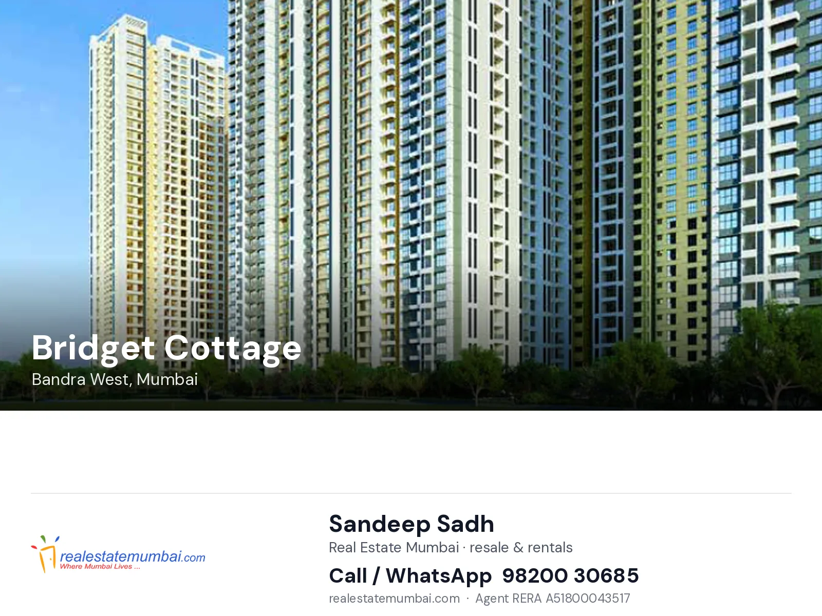 Bridget Cottage, Bandra West, Mumbai — flats | Real Estate Mumbai, Sandeep Sadh 98200 30685