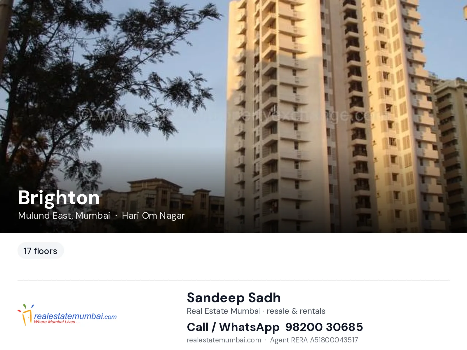 Brighton, Mulund East, Mumbai — flats | Real Estate Mumbai, Sandeep Sadh 98200 30685