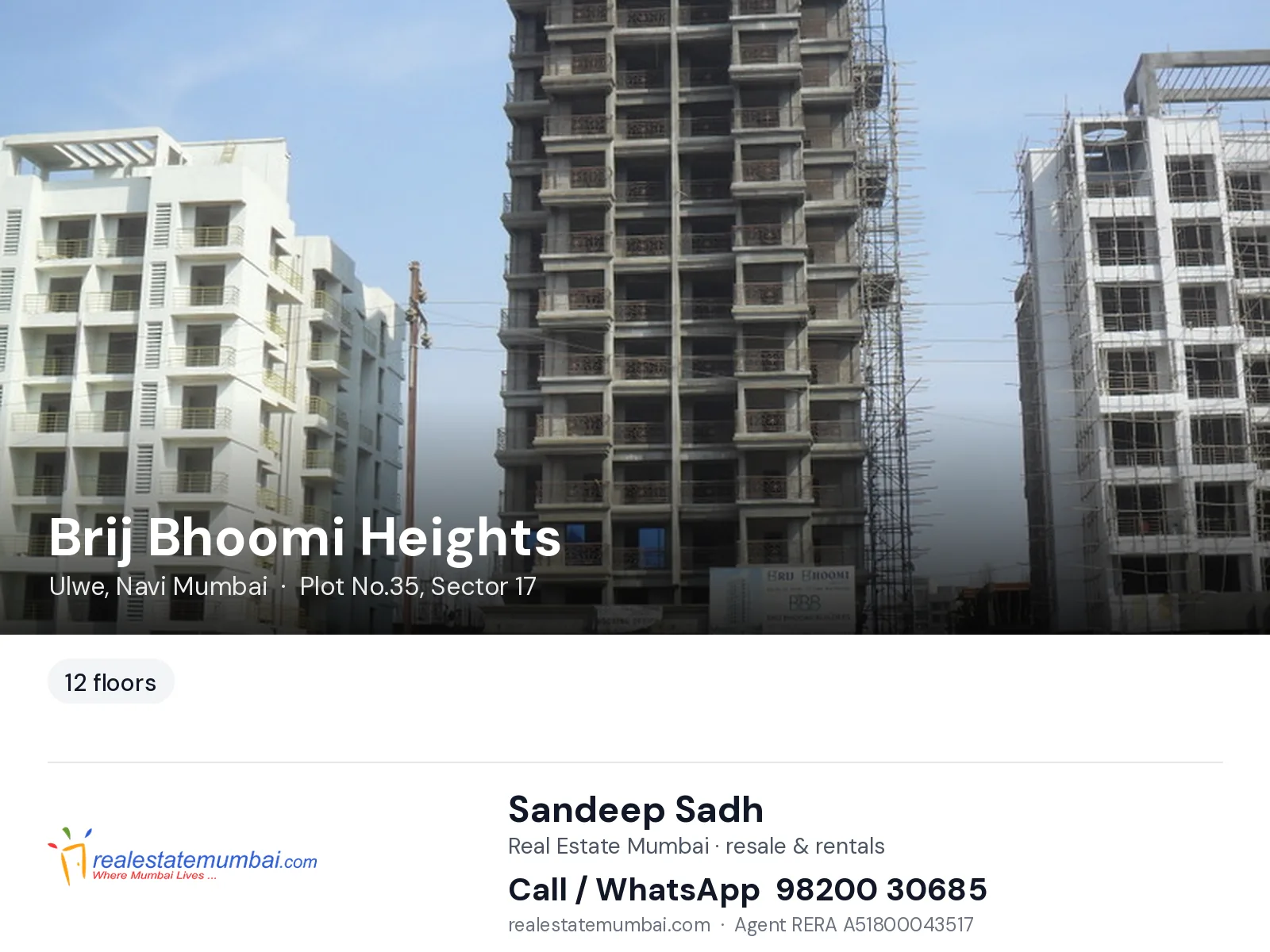 Brij Bhoomi Heights, Ulwe, Navi Mumbai — flats | Real Estate Mumbai, Sandeep Sadh 98200 30685