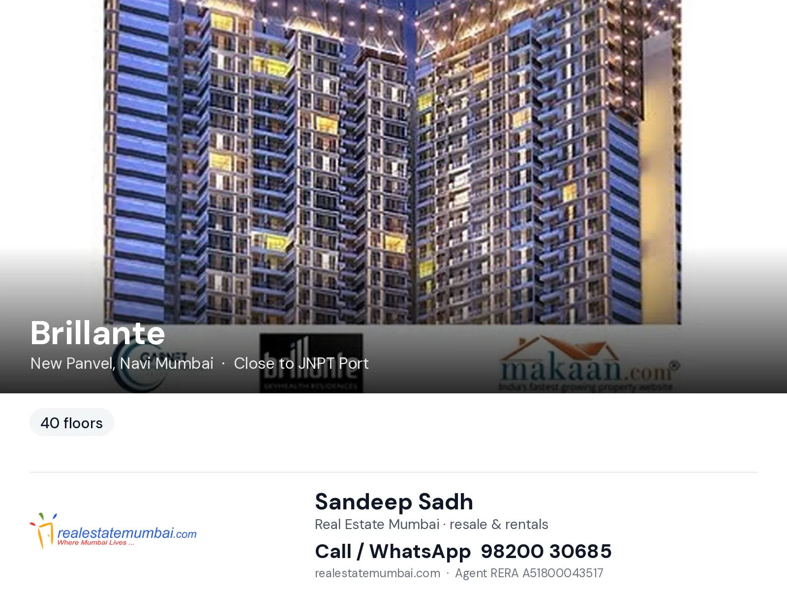 Brillante, New Panvel, Navi Mumbai — flats | Real Estate Mumbai, Sandeep Sadh 98200 30685