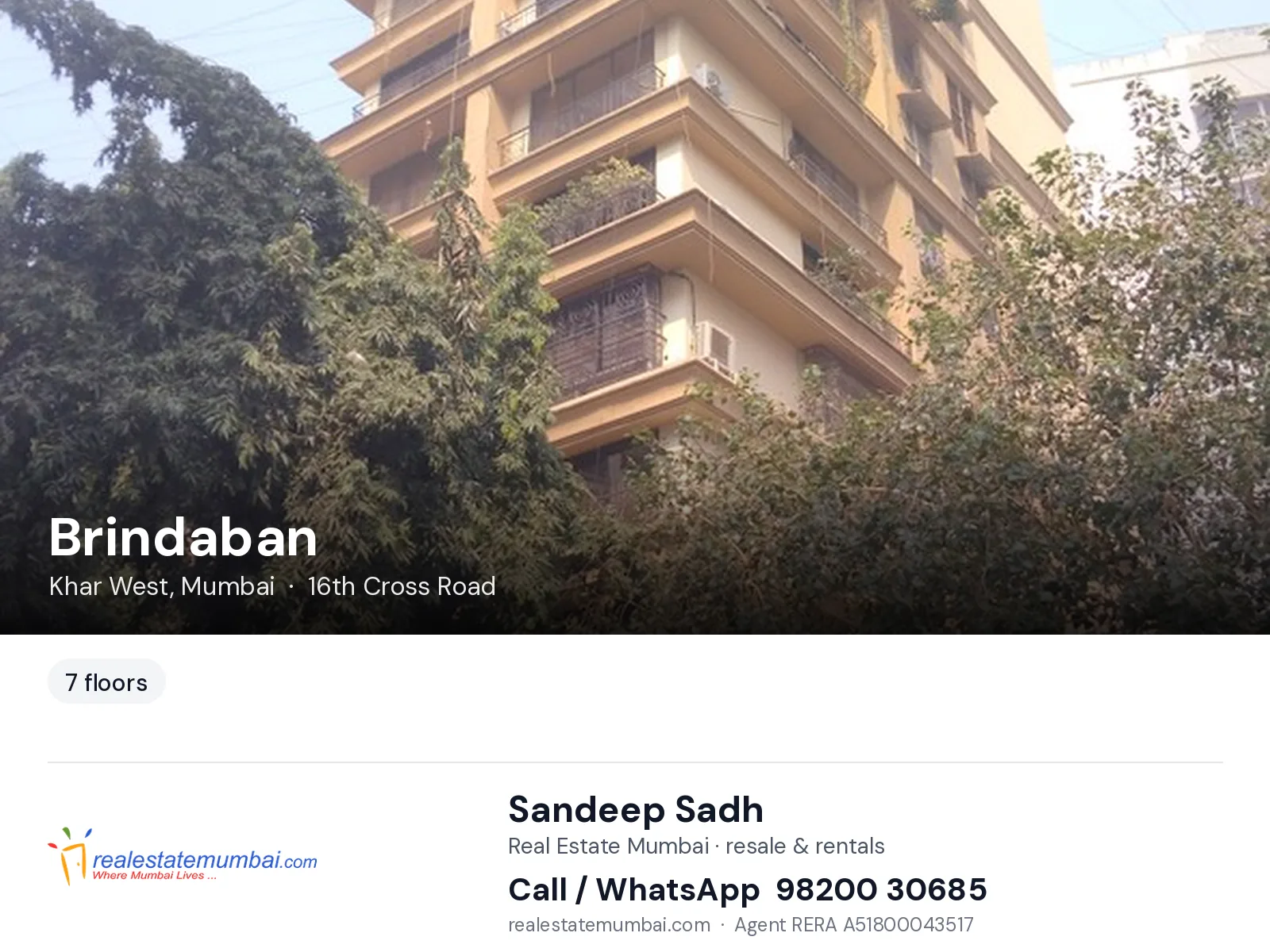 Brindaban, Khar West, Mumbai — flats | Real Estate Mumbai, Sandeep Sadh 98200 30685