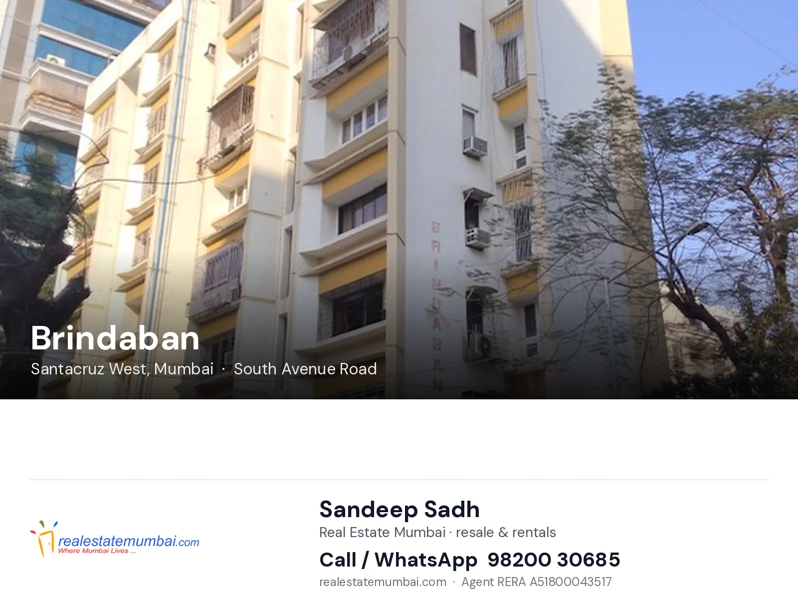 Brindaban, Santacruz West, Mumbai — flats | Real Estate Mumbai, Sandeep Sadh 98200 30685
