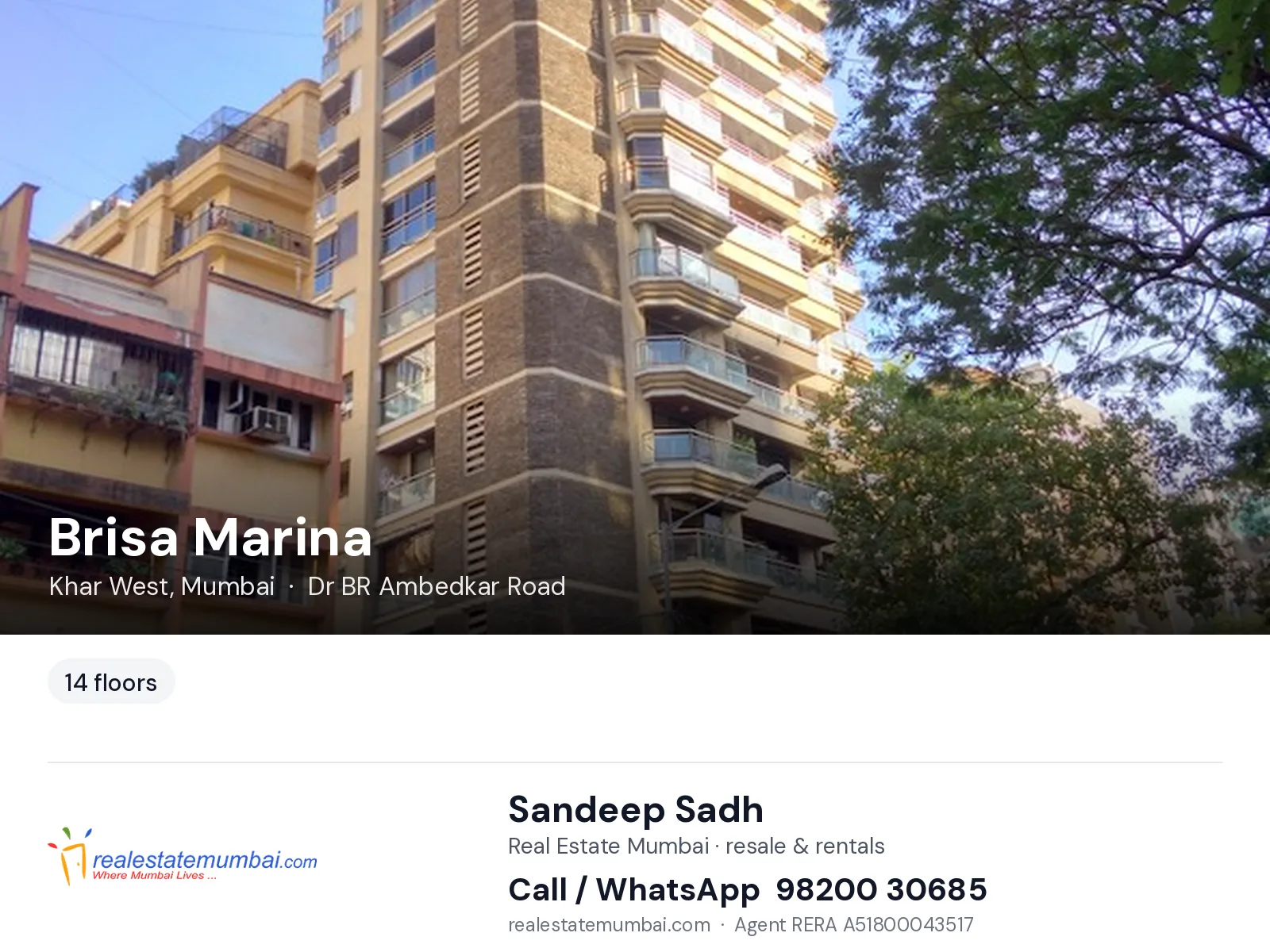 Brisa Marina, Khar West, Mumbai — flats | Real Estate Mumbai, Sandeep Sadh 98200 30685