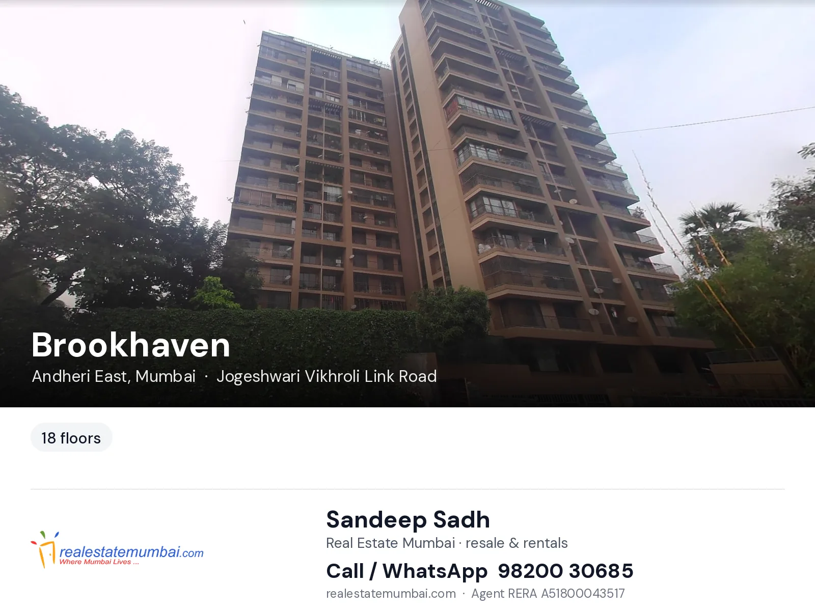Brookhaven, Andheri East, Mumbai — flats | Real Estate Mumbai, Sandeep Sadh 98200 30685