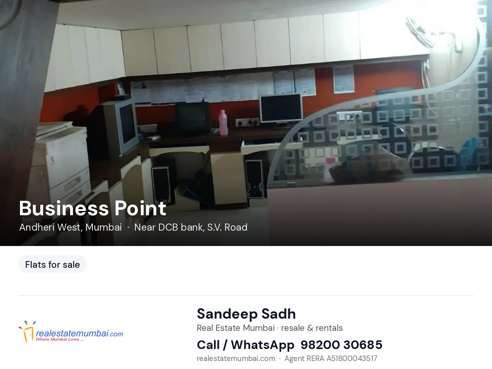 Business Point, Andheri West, Mumbai — flats for sale | Real Estate Mumbai, Sandeep Sadh 98200 30685