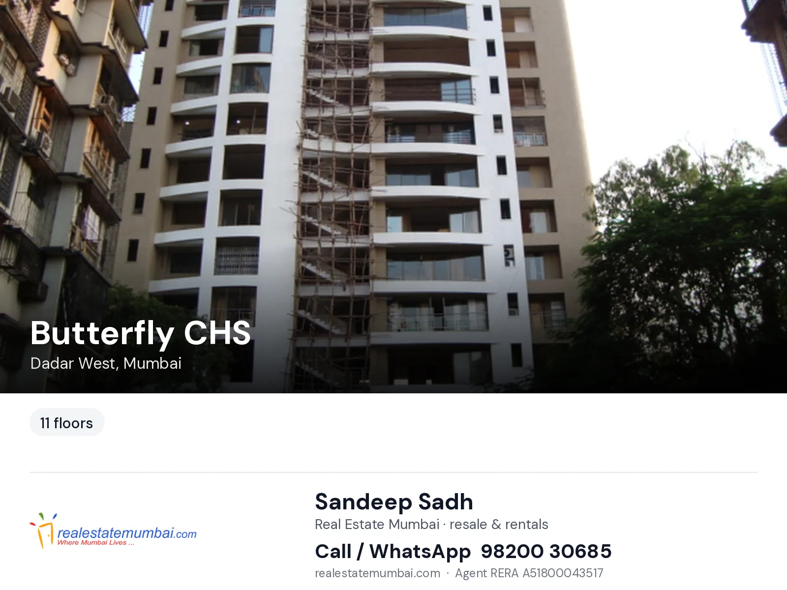 Butterfly CHS, Dadar West, Mumbai — flats | Real Estate Mumbai, Sandeep Sadh 98200 30685