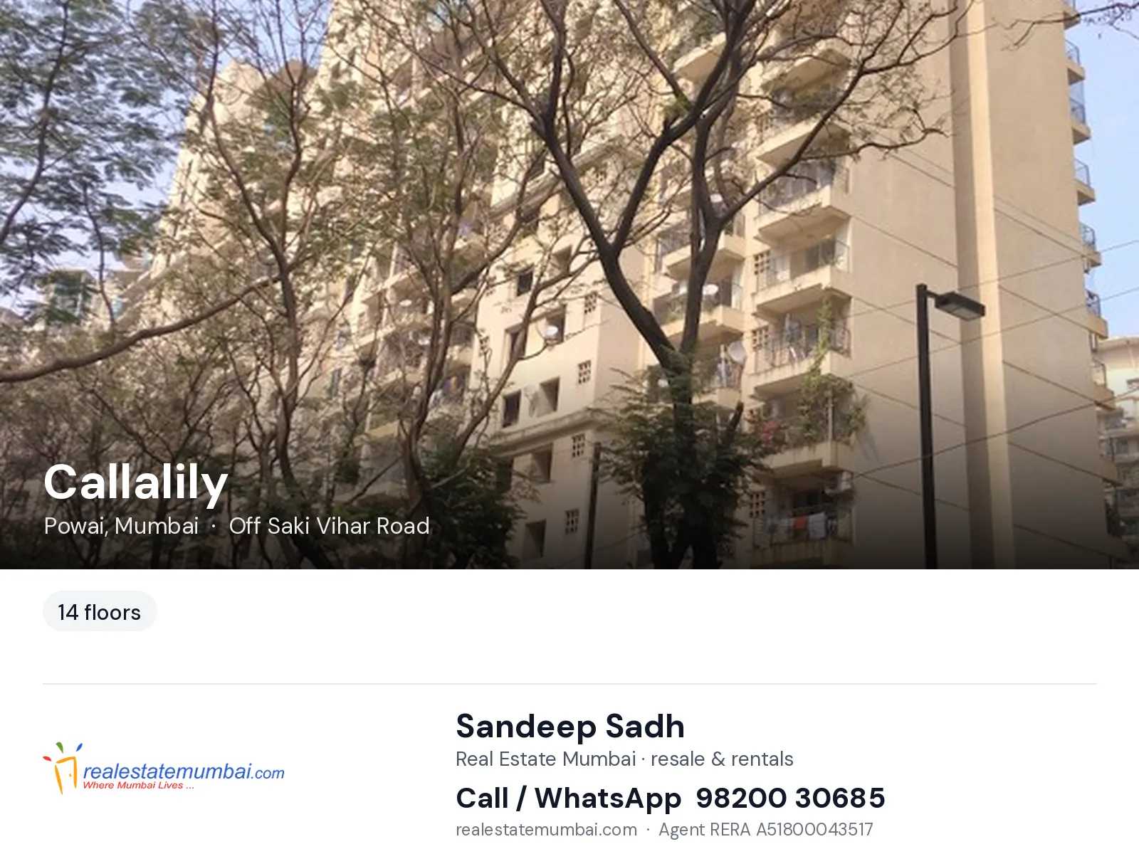Callalily, Powai, Mumbai — flats | Real Estate Mumbai, Sandeep Sadh 98200 30685