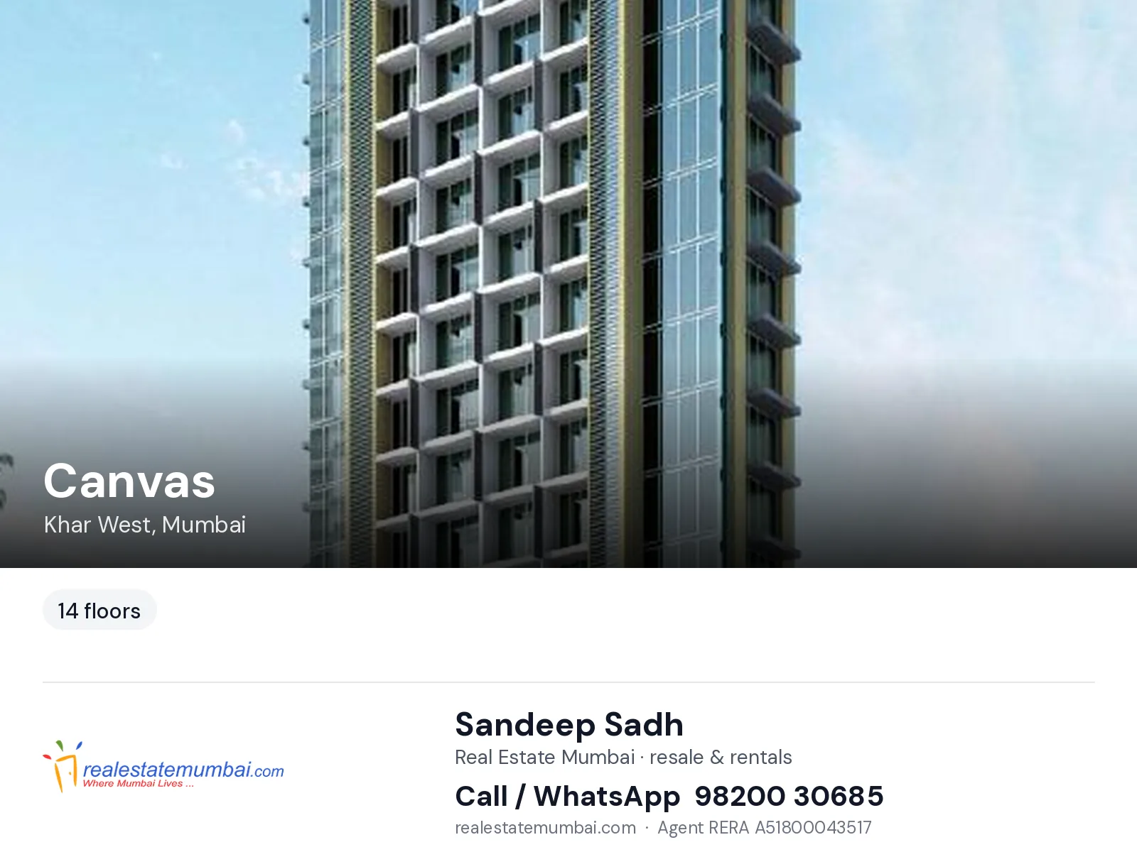 Canvas, Khar West, Mumbai — flats | Real Estate Mumbai, Sandeep Sadh 98200 30685