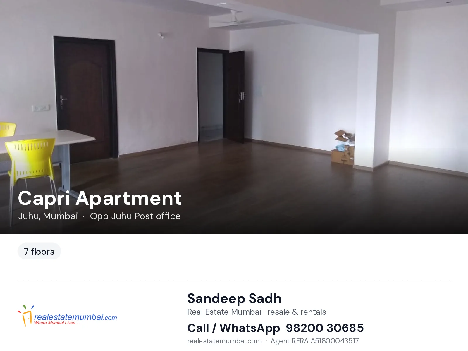 Capri Apartment, Juhu, Mumbai — flats | Real Estate Mumbai, Sandeep Sadh 98200 30685