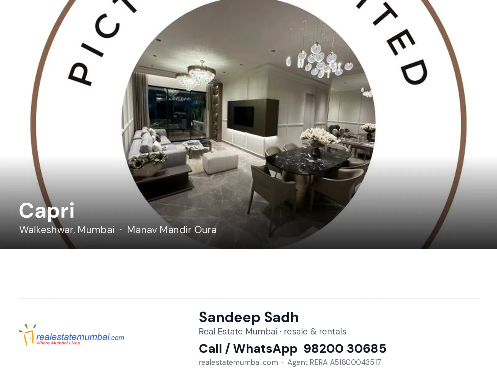 Capri, Walkeshwar, Mumbai — flats | Real Estate Mumbai, Sandeep Sadh 98200 30685