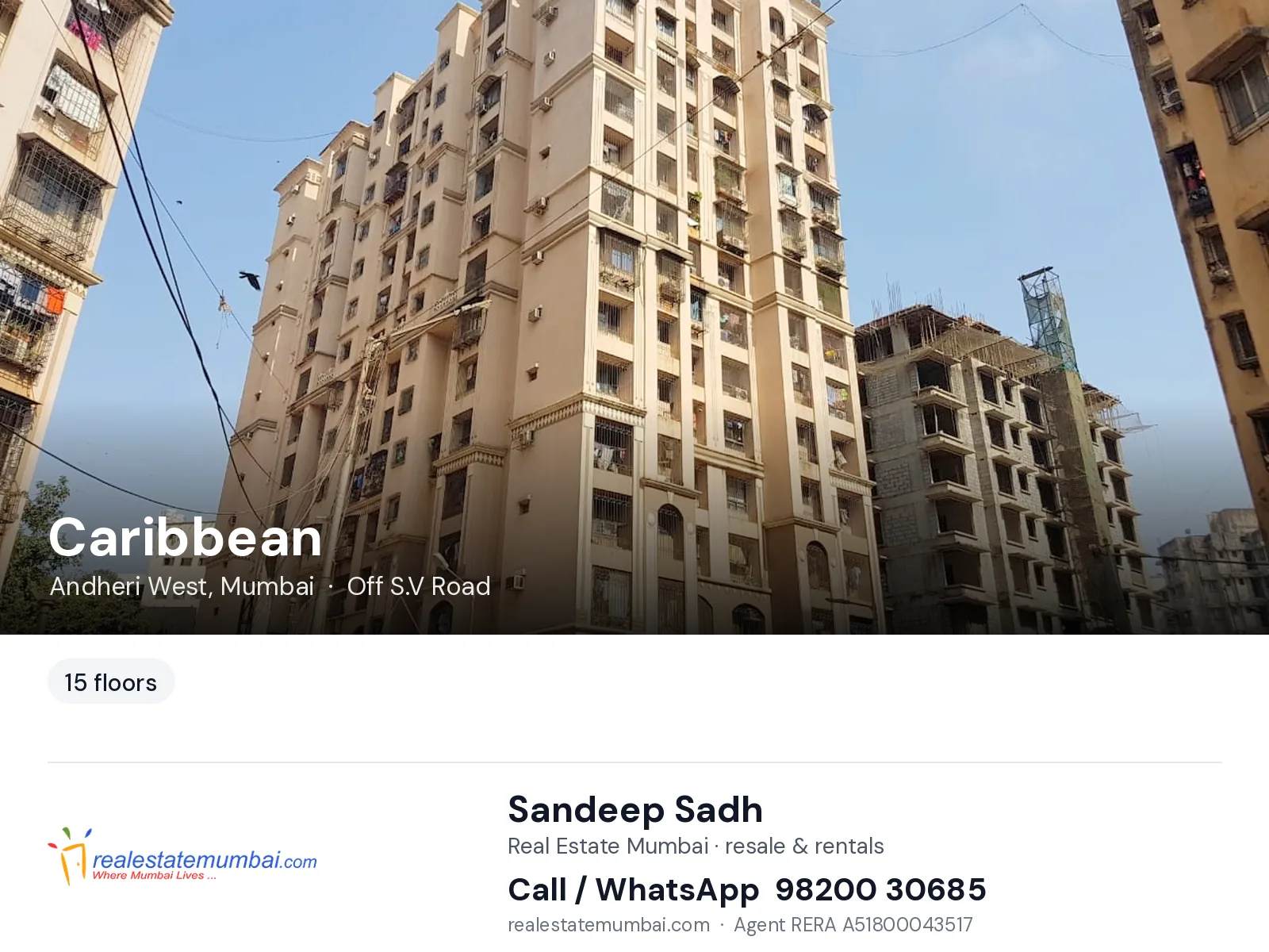 Caribbean, Andheri West, Mumbai — flats | Real Estate Mumbai, Sandeep Sadh 98200 30685