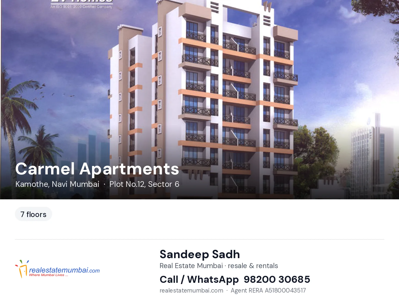 Carmel Apartments, Kamothe, Navi Mumbai — flats | Real Estate Mumbai, Sandeep Sadh 98200 30685