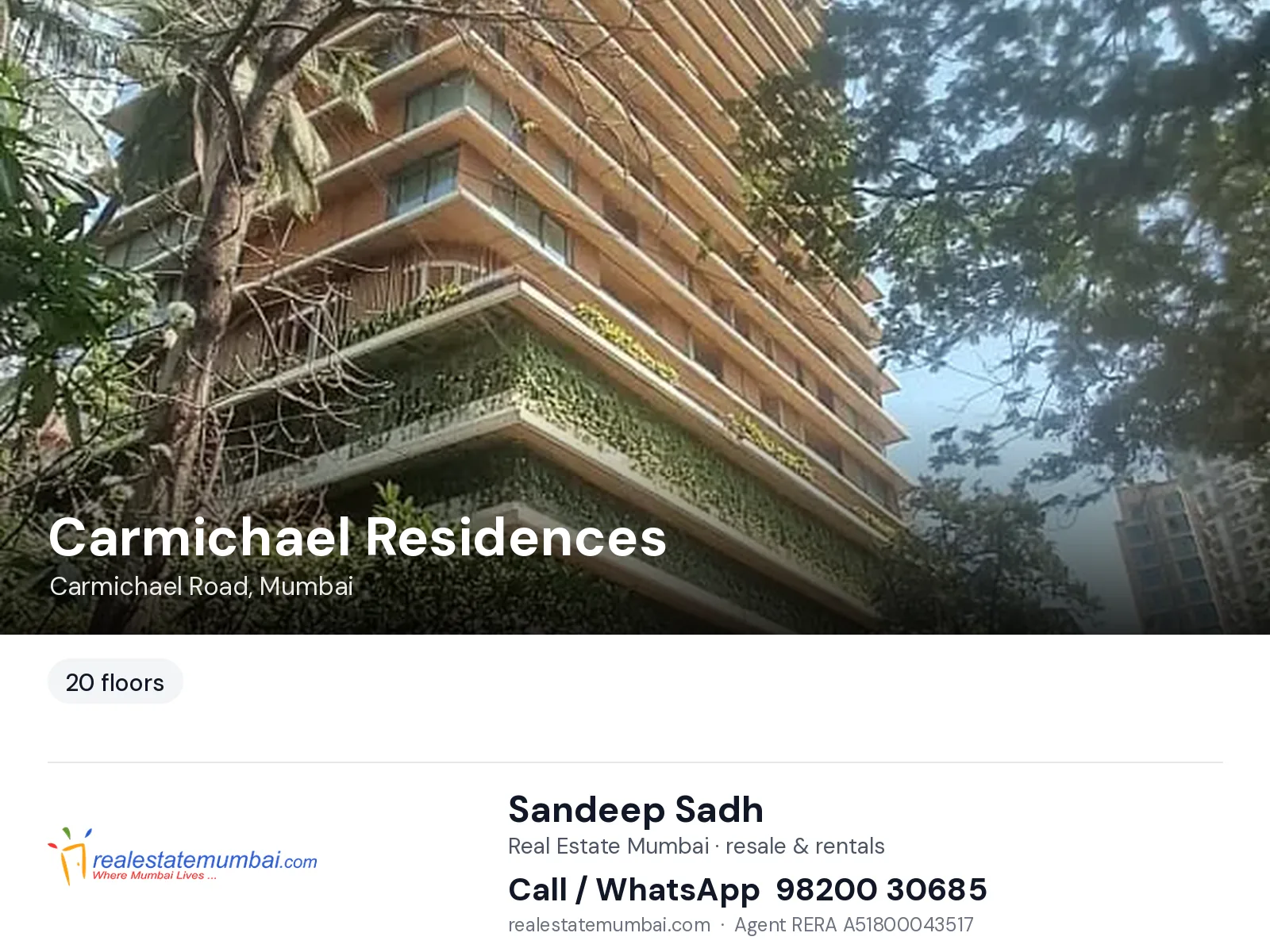 Carmichael Residences, Carmichael Road, Mumbai — flats | Real Estate Mumbai, Sandeep Sadh 98200 30685
