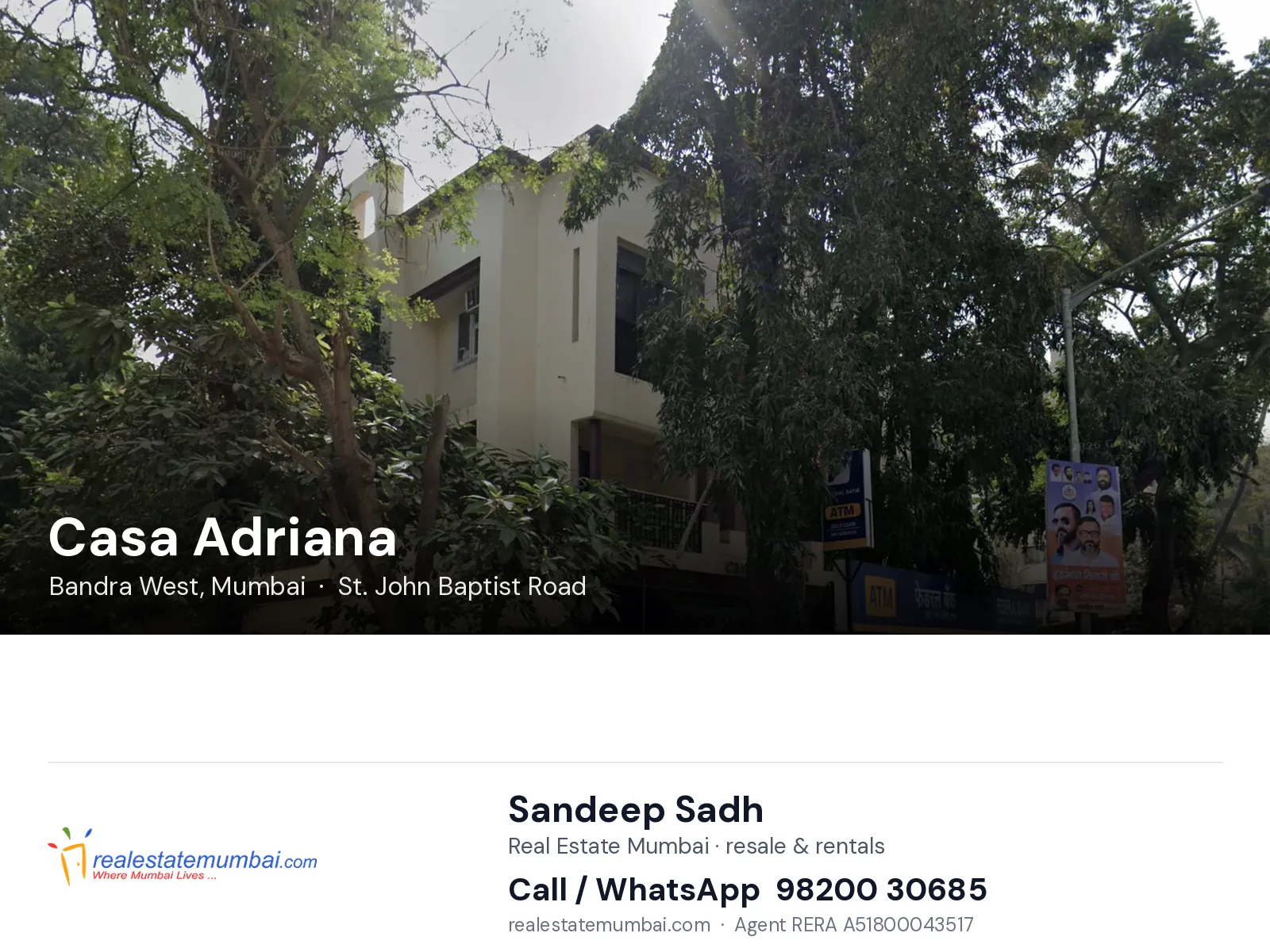 Casa Adriana, Bandra West, Mumbai — flats | Real Estate Mumbai, Sandeep Sadh 98200 30685