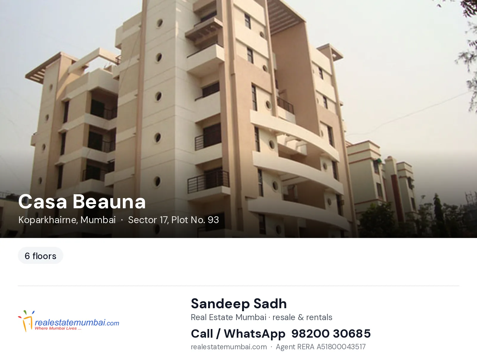 Casa Beauna, Koparkhairne, Mumbai — flats | Real Estate Mumbai, Sandeep Sadh 98200 30685
