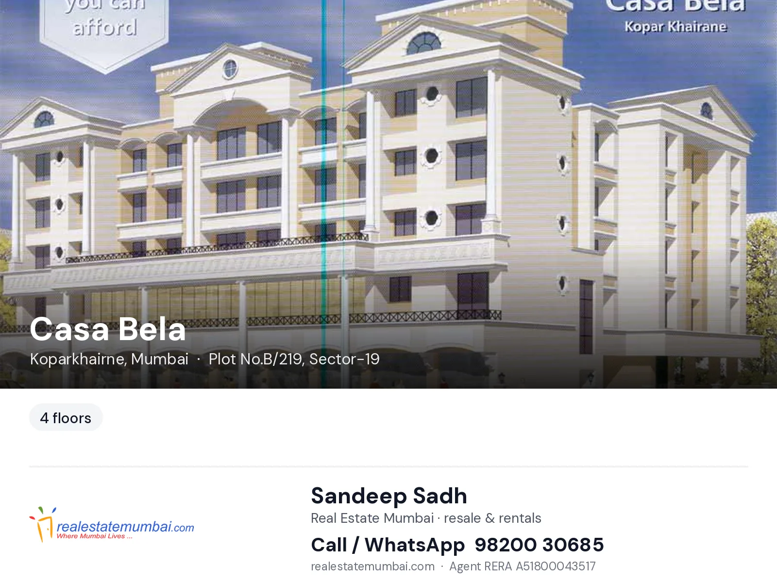 Casa Bela, Koparkhairne, Mumbai — flats | Real Estate Mumbai, Sandeep Sadh 98200 30685