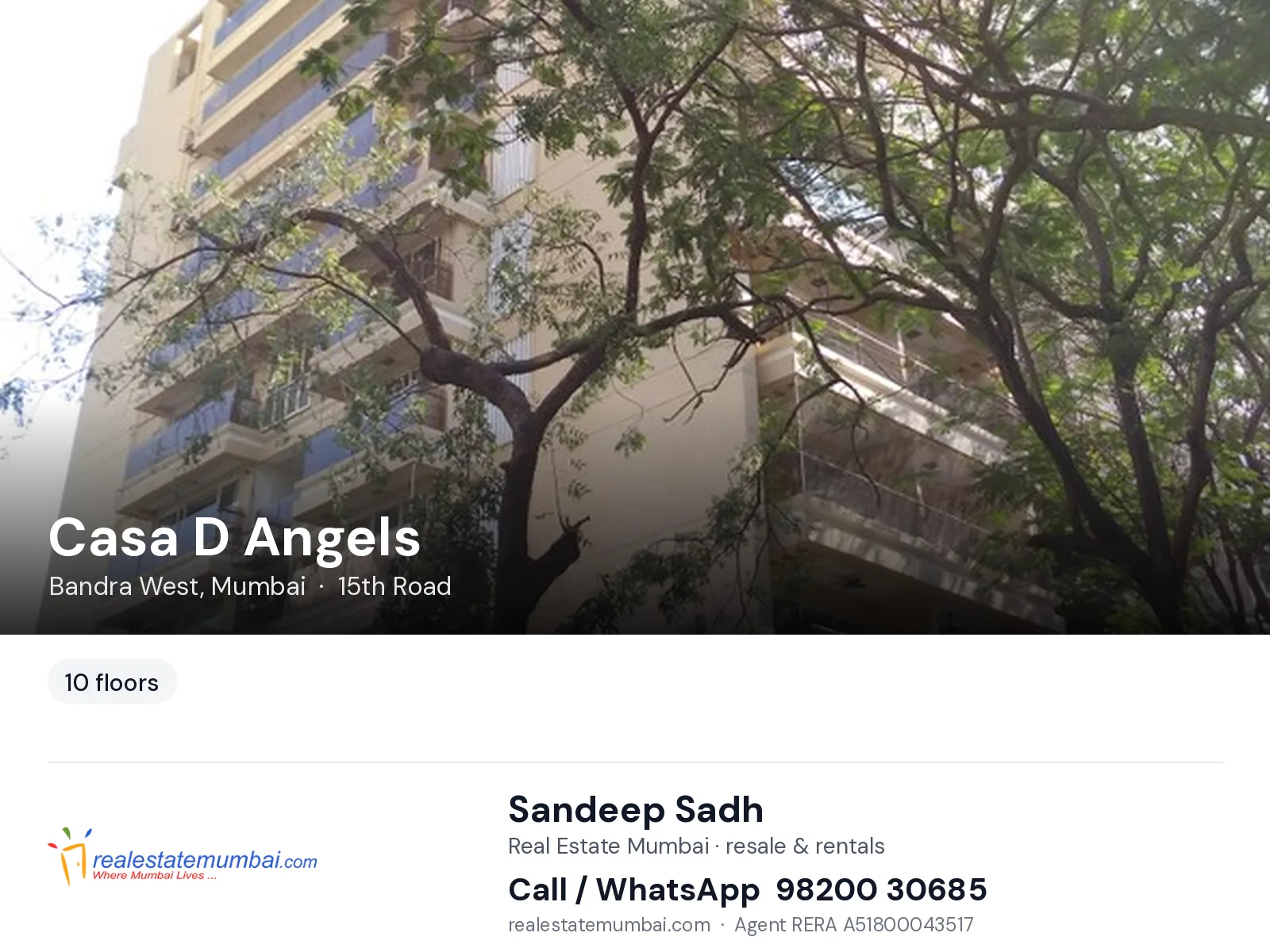 Casa D Angels, Bandra West, Mumbai — flats | Real Estate Mumbai, Sandeep Sadh 98200 30685