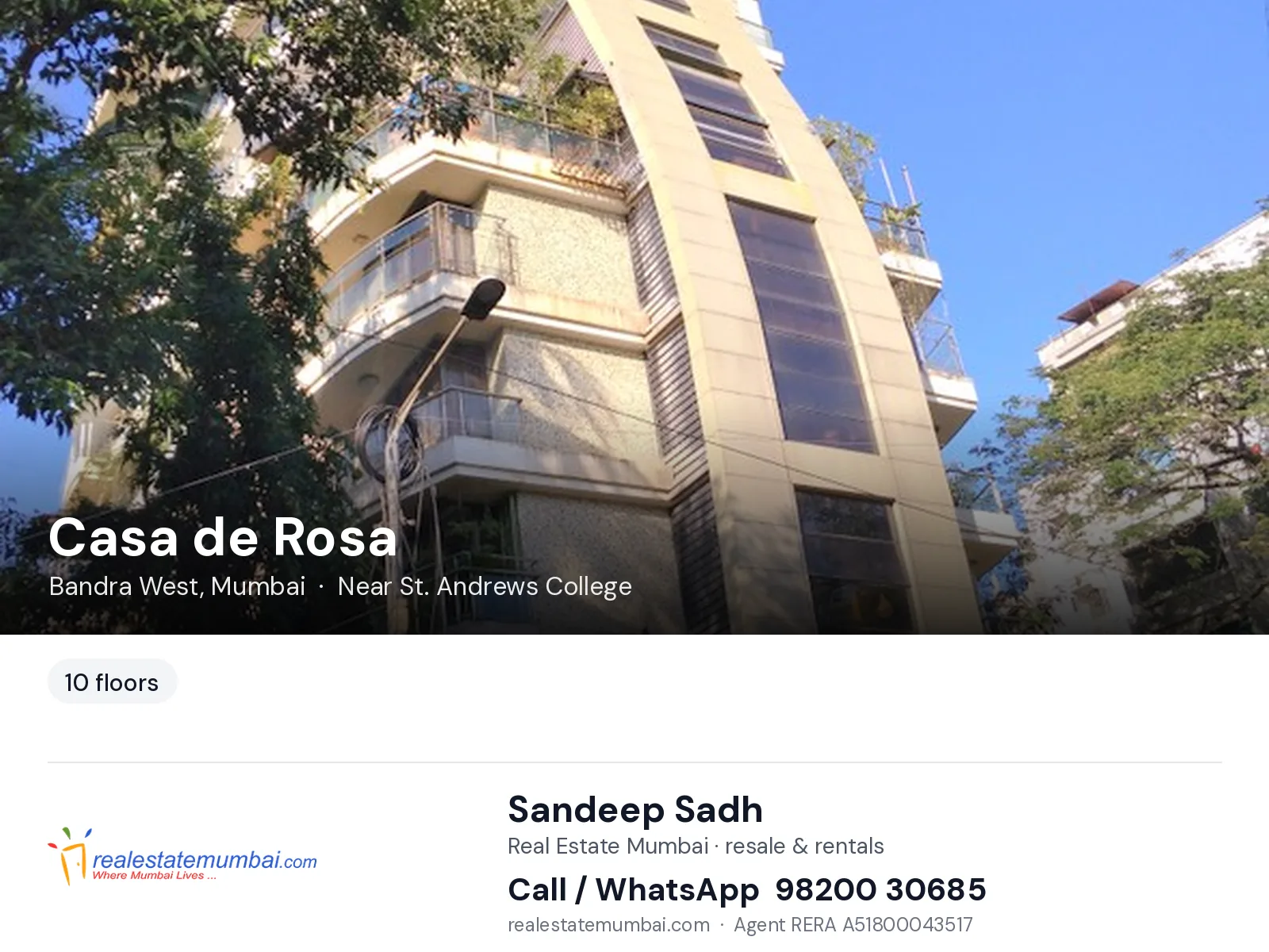 Casa de Rosa, Bandra West, Mumbai — flats | Real Estate Mumbai, Sandeep Sadh 98200 30685