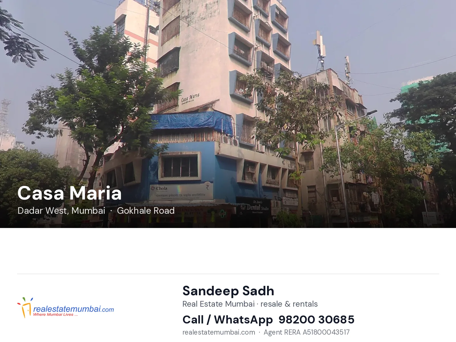 Casa Maria, Dadar West, Mumbai — flats | Real Estate Mumbai, Sandeep Sadh 98200 30685