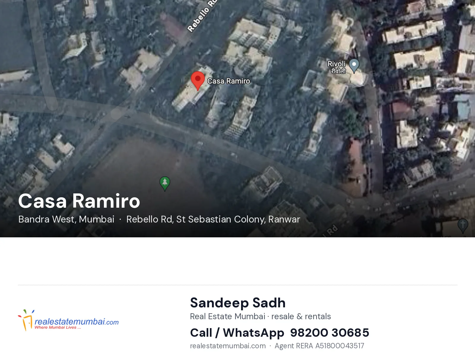 Casa Ramiro, Bandra West, Mumbai — flats | Real Estate Mumbai, Sandeep Sadh 98200 30685