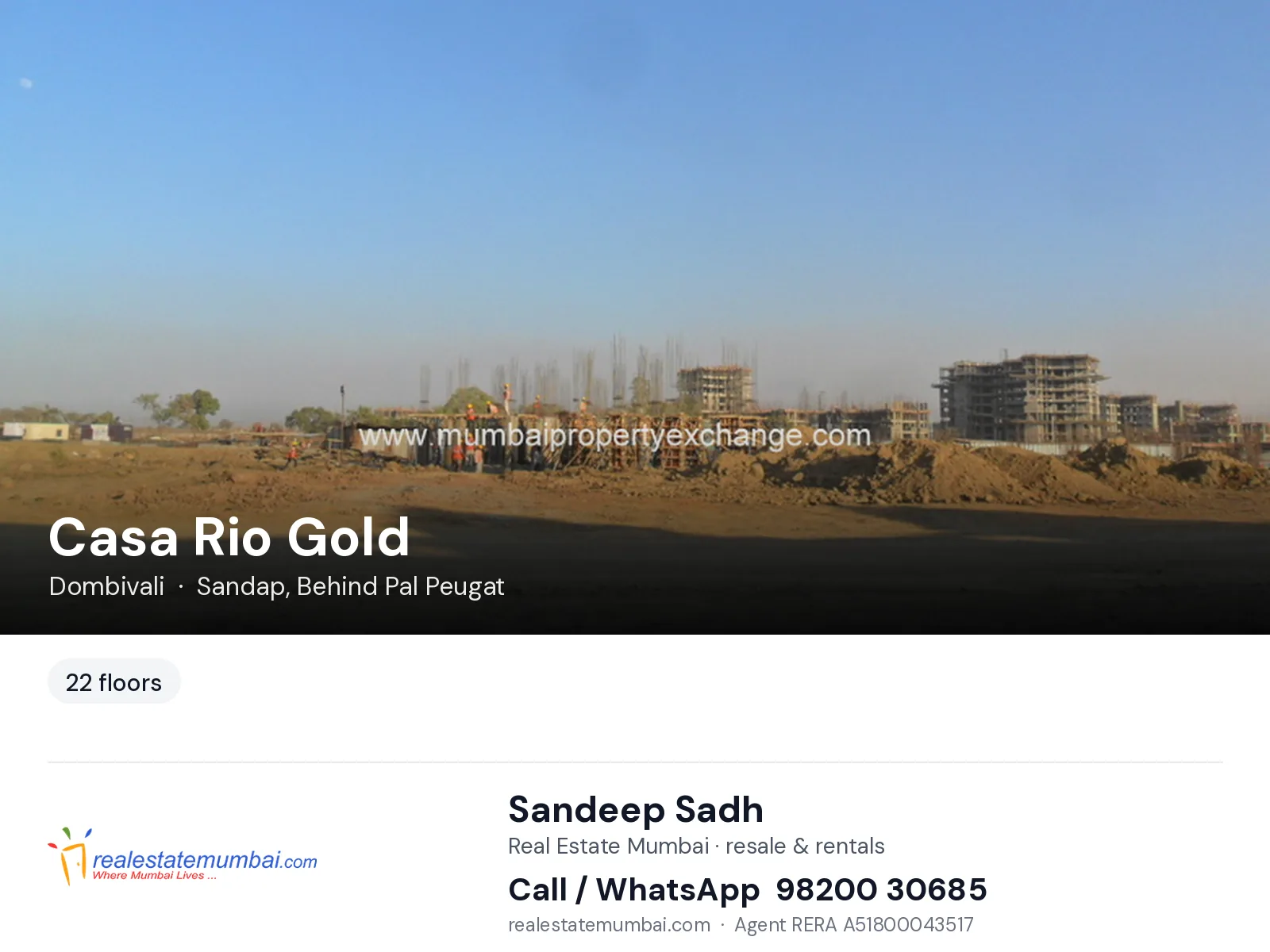 Casa Rio Gold, Dombivali — flats | Real Estate Mumbai, Sandeep Sadh 98200 30685