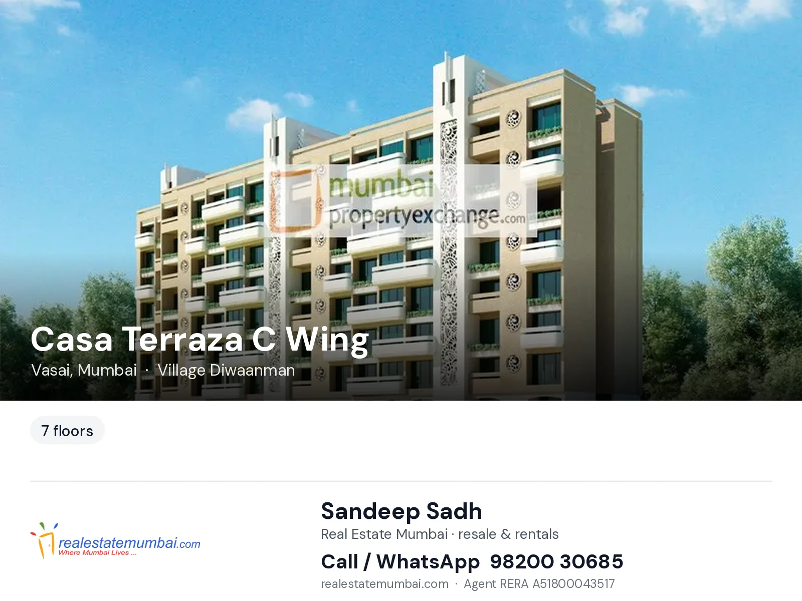Casa Terraza C Wing, Vasai, Mumbai — flats | Real Estate Mumbai, Sandeep Sadh 98200 30685