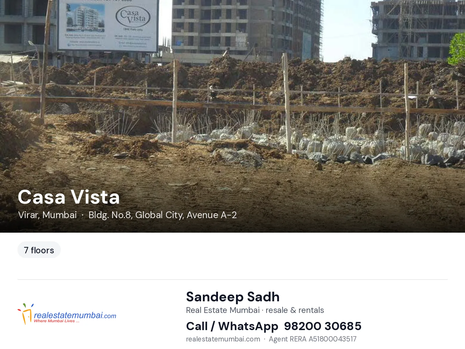 Casa Vista, Virar, Mumbai — flats | Real Estate Mumbai, Sandeep Sadh 98200 30685