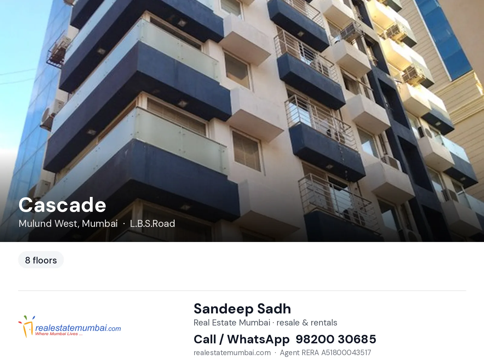 Cascade, Mulund West, Mumbai — flats | Real Estate Mumbai, Sandeep Sadh 98200 30685