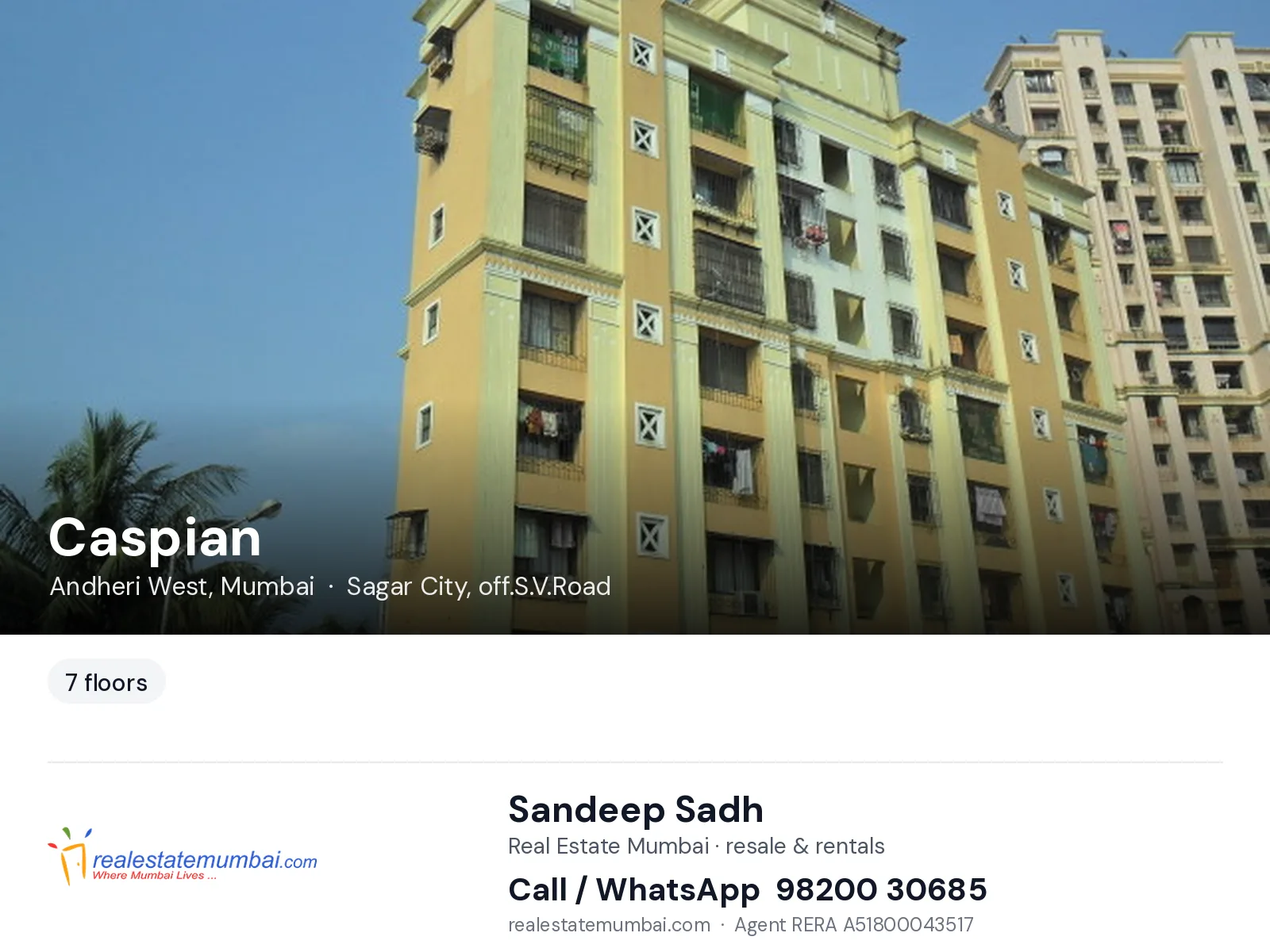 Caspian, Andheri West, Mumbai — flats | Real Estate Mumbai, Sandeep Sadh 98200 30685