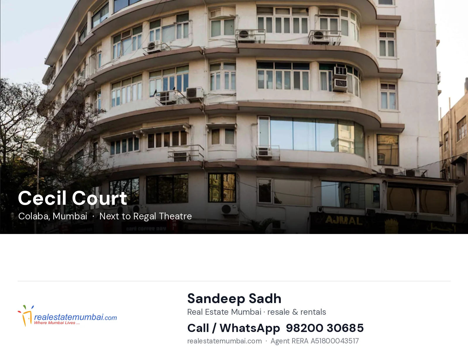 Cecil Court, Colaba, Mumbai — flats | Real Estate Mumbai, Sandeep Sadh 98200 30685