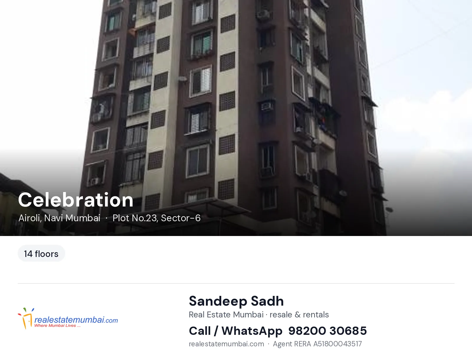 Celebration, Airoli, Navi Mumbai — flats | Real Estate Mumbai, Sandeep Sadh 98200 30685