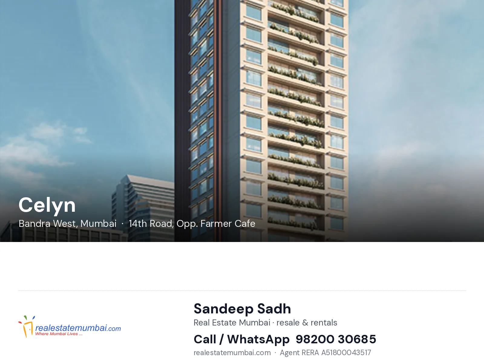 Celyn, Bandra West, Mumbai — flats | Real Estate Mumbai, Sandeep Sadh 98200 30685