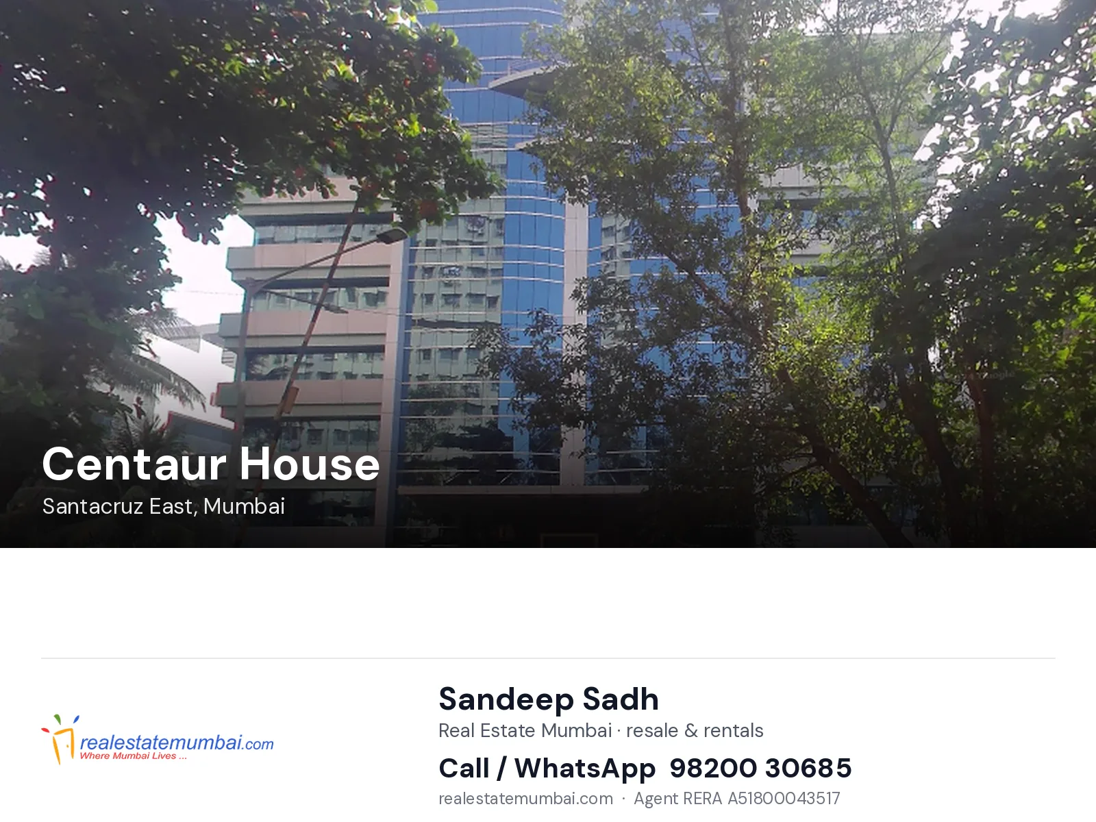 Centaur House, Santacruz East, Mumbai — flats | Real Estate Mumbai, Sandeep Sadh 98200 30685