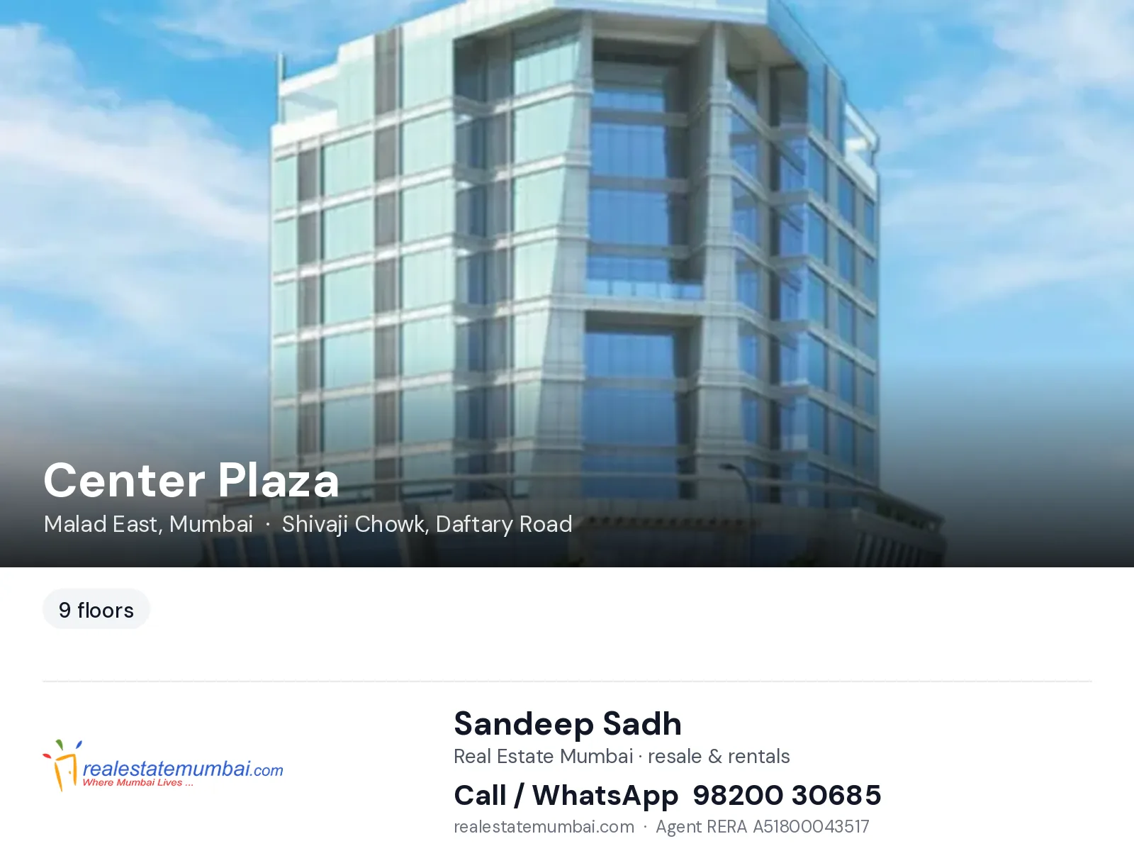 Center Plaza, Malad East, Mumbai — flats | Real Estate Mumbai, Sandeep Sadh 98200 30685