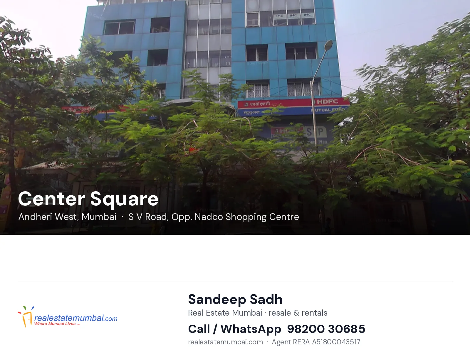 Center Square, Andheri West, Mumbai — flats | Real Estate Mumbai, Sandeep Sadh 98200 30685
