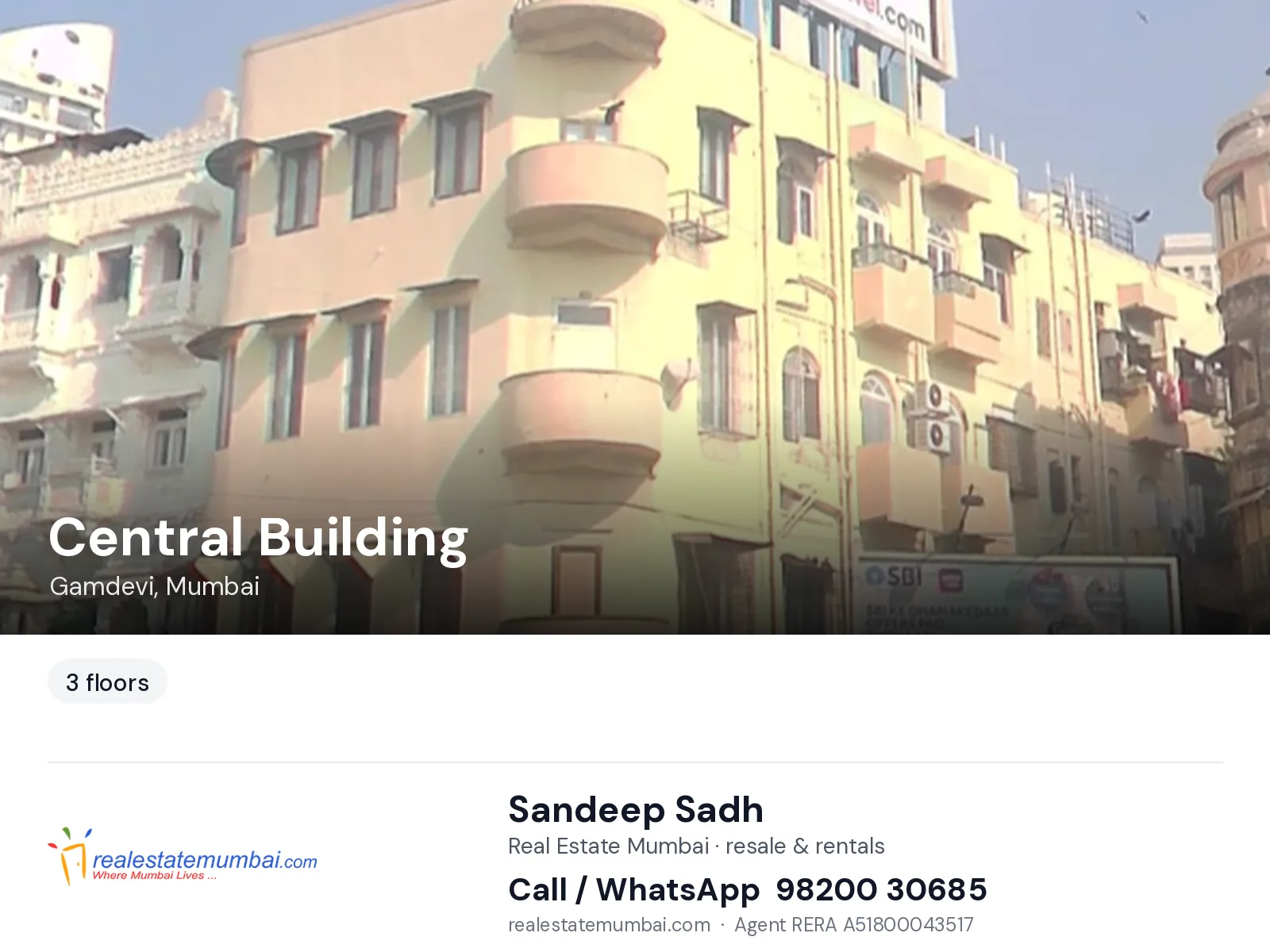 Central Building, Gamdevi, Mumbai — flats | Real Estate Mumbai, Sandeep Sadh 98200 30685