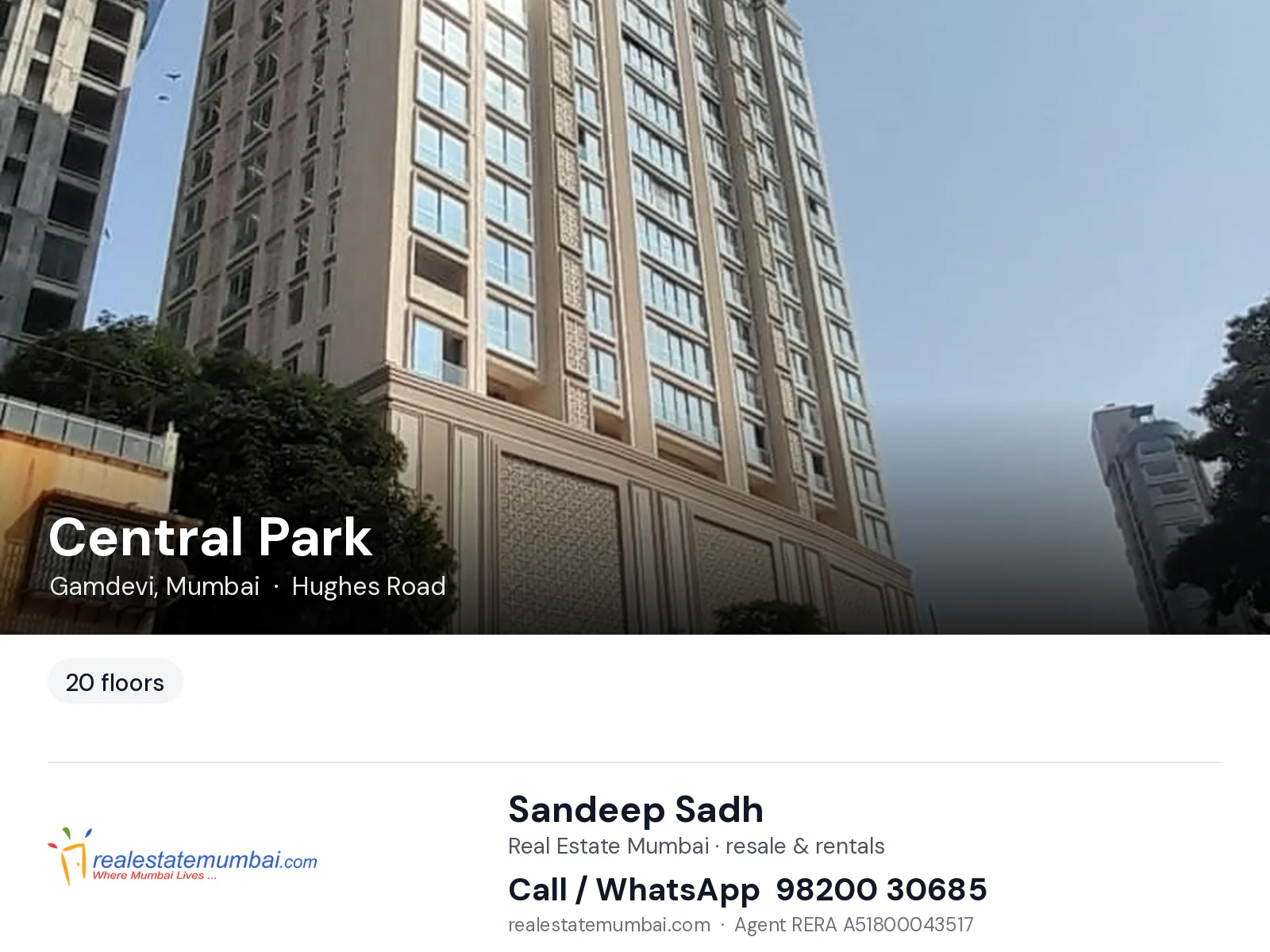 Central Park, Gamdevi, Mumbai — flats | Real Estate Mumbai, Sandeep Sadh 98200 30685
