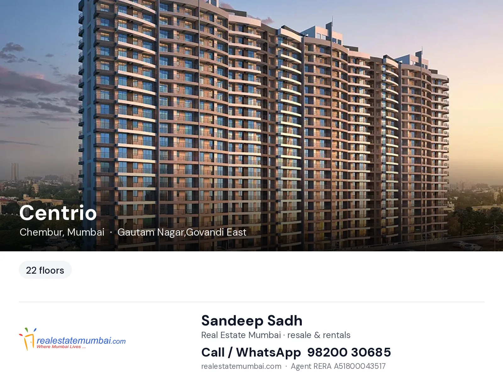 Centrio, Chembur, Mumbai — flats | Real Estate Mumbai, Sandeep Sadh 98200 30685