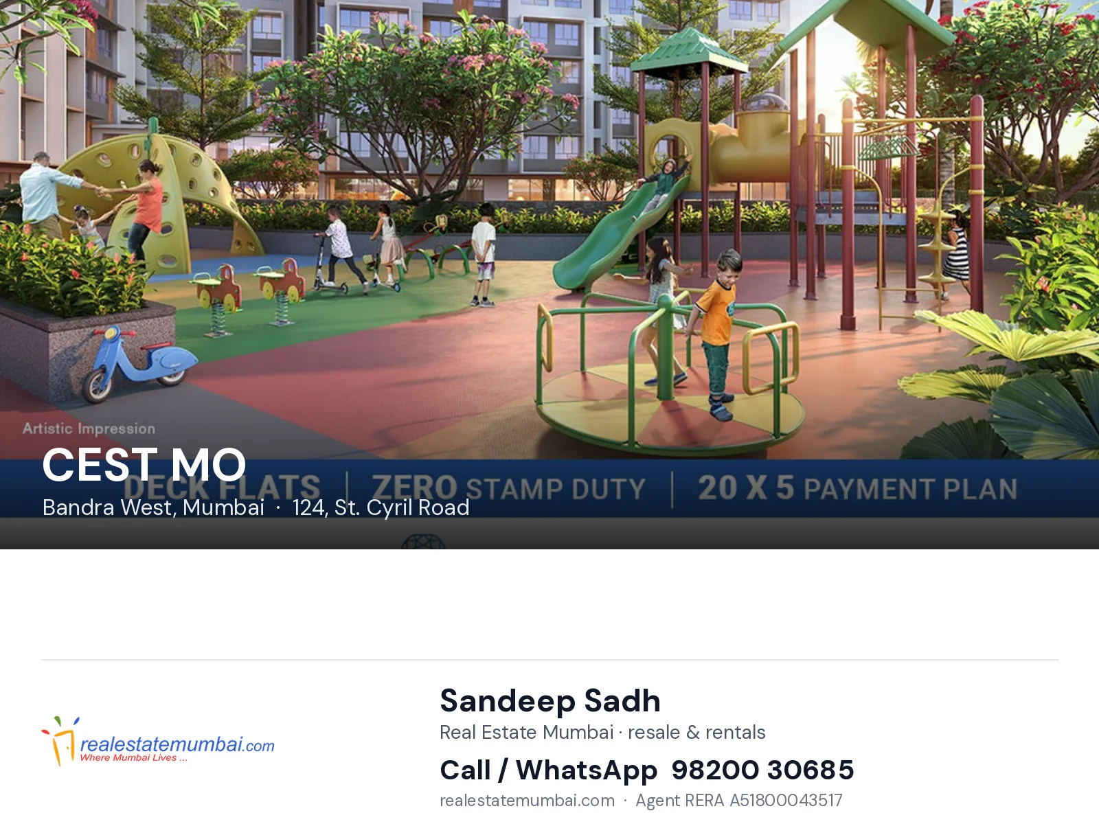 CEST MO, Bandra West, Mumbai — flats | Real Estate Mumbai, Sandeep Sadh 98200 30685